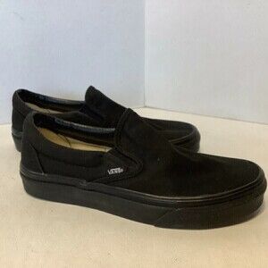 Vans Off The Wall Slip On Skateboard Shoes Size Men 5.5 Women 7 #721565 Black